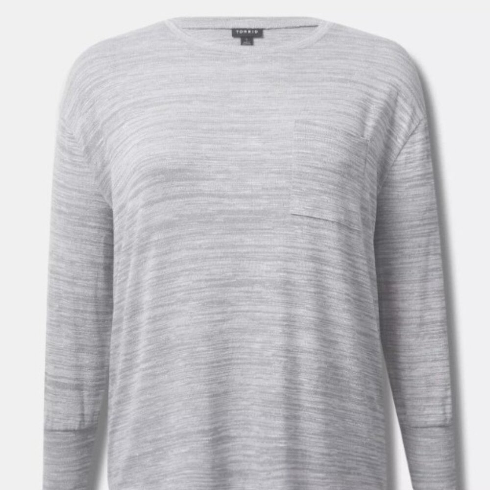 Torrid size 3 Unbrushed Hacci Drop Shoulder Pocket Sweatshirt Grey